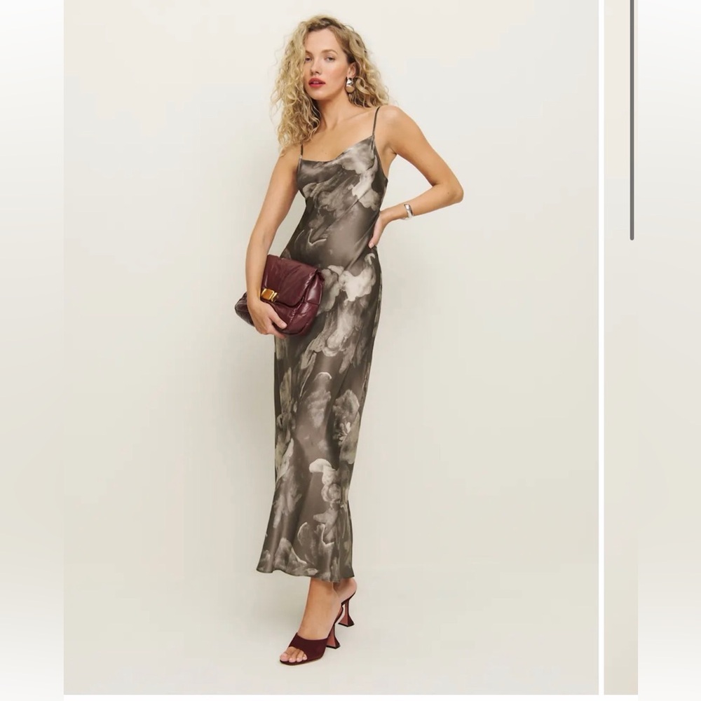 Reformation Parma Silk Dress- Stone Rose